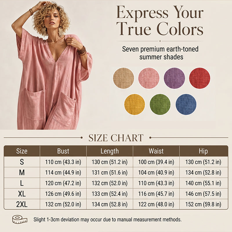 🔥New Arrivals & Best Sellers-Women's Summer Loose V-Neck Jumpsuit