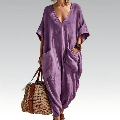 🔥New Arrivals & Best Sellers-Women's Summer Loose V-Neck Jumpsuit