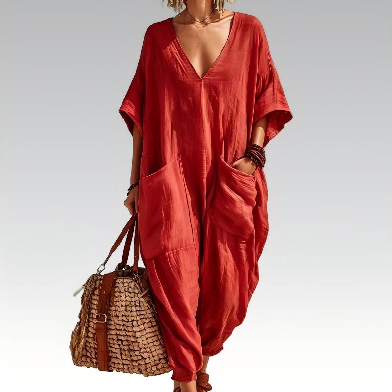 🔥New Arrivals & Best Sellers-Women's Summer Loose V-Neck Jumpsuit