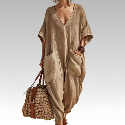 🔥New Arrivals & Best Sellers-Women's Summer Loose V-Neck Jumpsuit