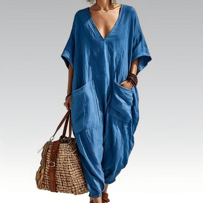 🔥New Arrivals & Best Sellers-Women's Summer Loose V-Neck Jumpsuit
