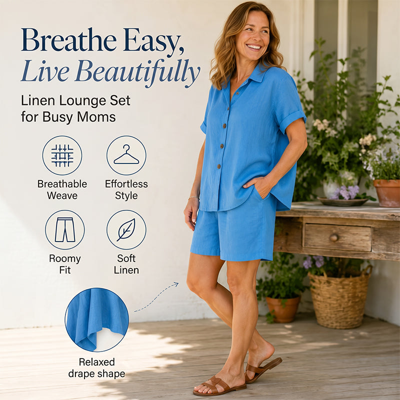 Women's Button-Down Shirt & Shorts 2-Piece Set