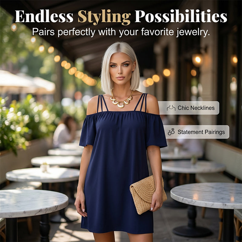 Women's Elegant Solid Color Mini Dress