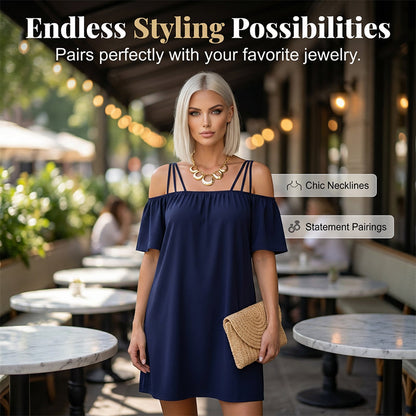 Women's Elegant Solid Color Mini Dress