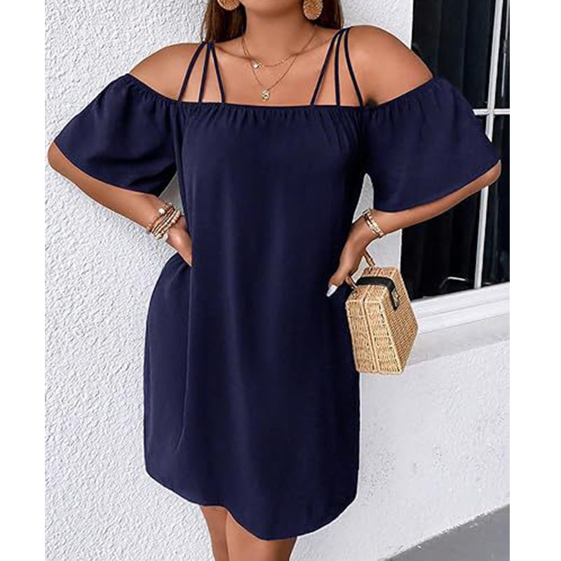 Women's Elegant Solid Color Mini Dress