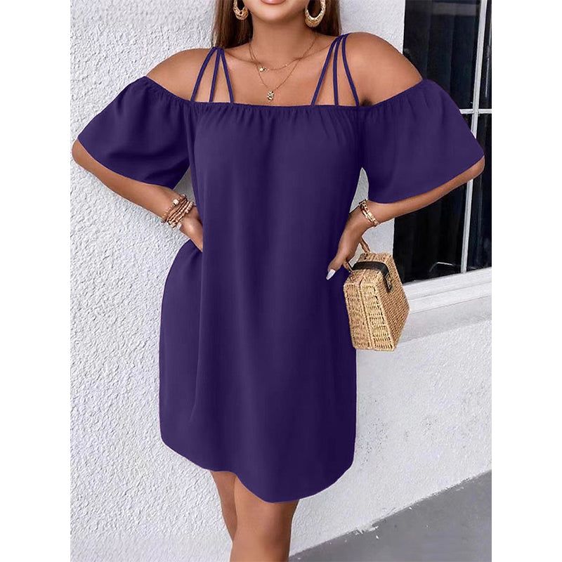 Women's Elegant Solid Color Mini Dress