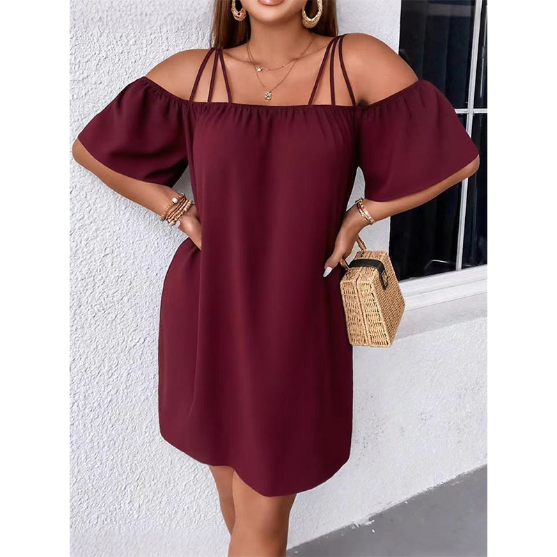 Women's Elegant Solid Color Mini Dress