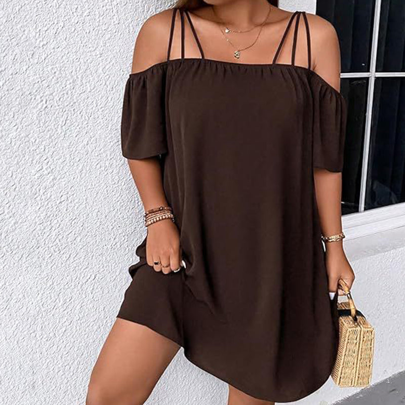 Women's Elegant Solid Color Mini Dress