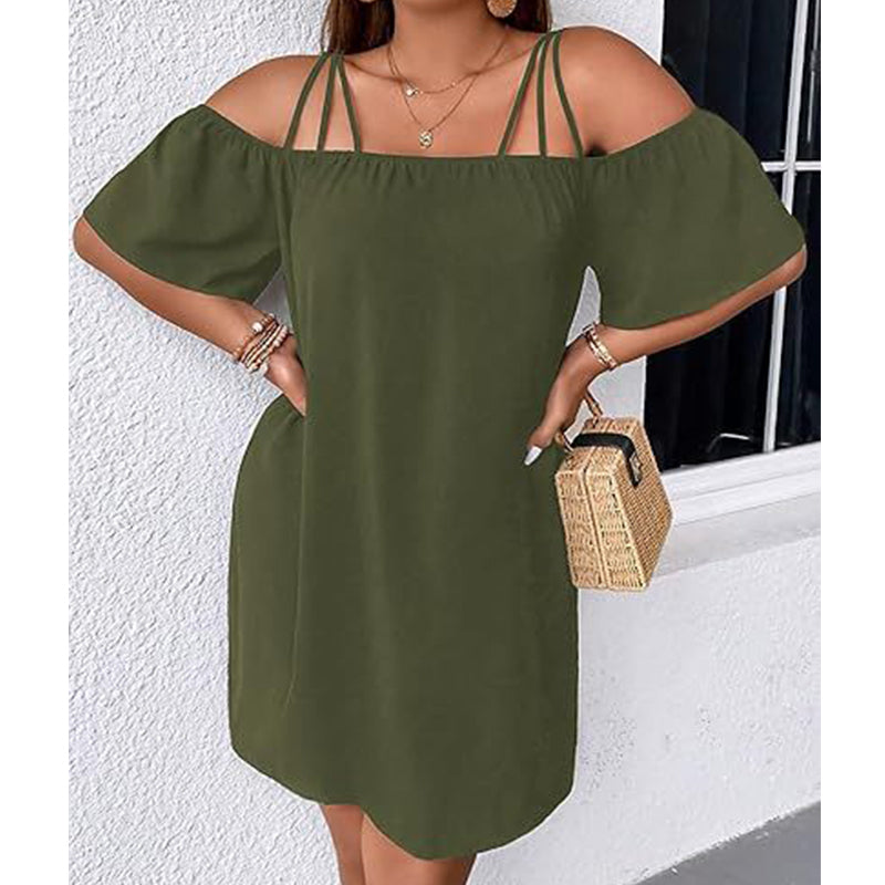 Women's Elegant Solid Color Mini Dress