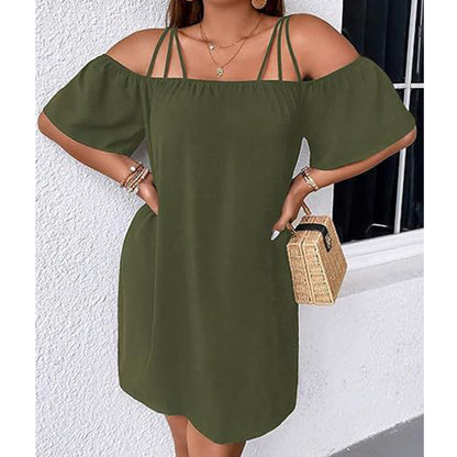 Women's Elegant Solid Color Mini Dress