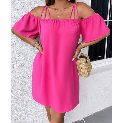 Women's Elegant Solid Color Mini Dress