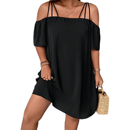 Women's Elegant Solid Color Mini Dress