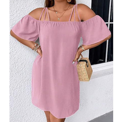 Women's Elegant Solid Color Mini Dress