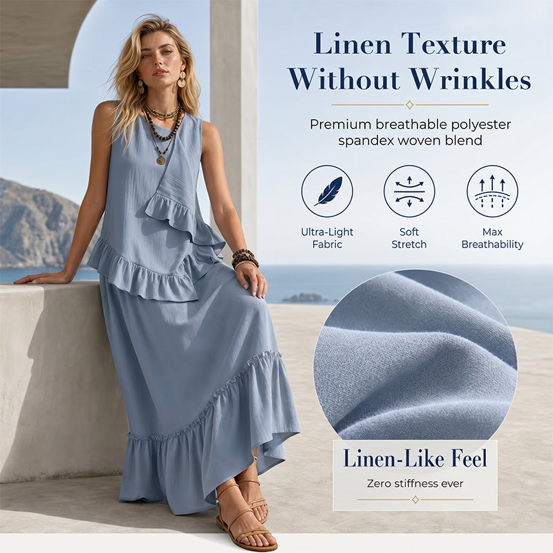 Women's Sleeveless Ruffle Maxi Dress