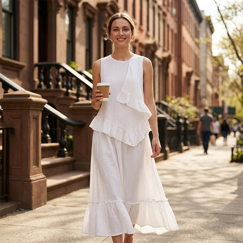 Women's Sleeveless Ruffle Maxi Dress