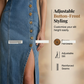 Sleeveless V-Neck Button-Front Denim Maxi Dress