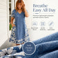 Women's V-Neck Denim Print Dress
