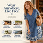 Women's V-Neck Denim Print Dress