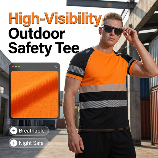 ⏰Summer Hot Sale 50% OFF!!👕Men’s Fluorescent Color Block Athletic Shirt Outdoor Safety Tee-High Visibility, Breathable, Running & Workout Shirt✨