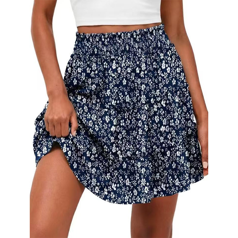 Women’s Elastic High Waist Tiered Ruffle Skort