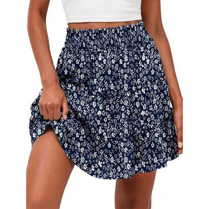 Women’s Elastic High Waist Tiered Ruffle Skort