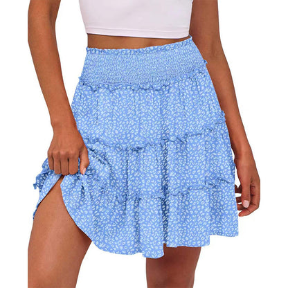 Women’s Elastic High Waist Tiered Ruffle Skort