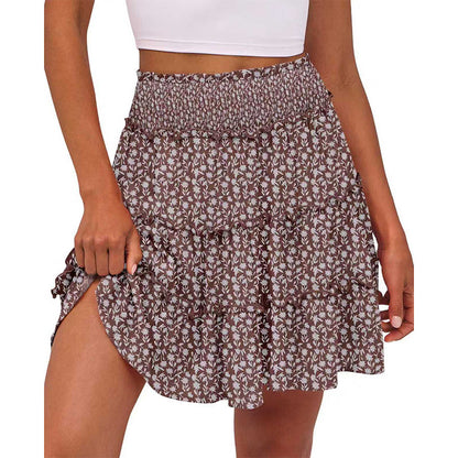 Women’s Elastic High Waist Tiered Ruffle Skort