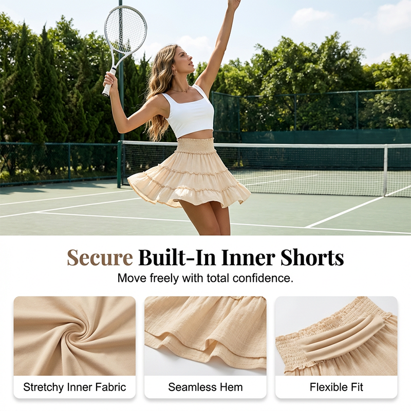 Women's High-Waisted Tiered Ruffle Mini Skirt