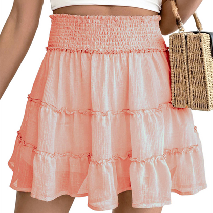 Women's High-Waisted Tiered Ruffle Mini Skirt
