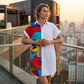 Women's Artistic Portrait Printed Shirt Dress