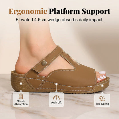 ⏰Last Day Special Price 49%OFF Wedge Slide Sandals – Breathable & Adjustable Fit, All-Day Comfort Elevated Slip On Summer Slides