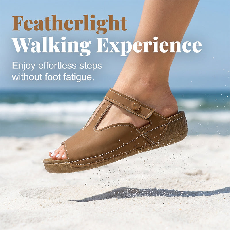 ⏰Last Day Special Price 49%OFF Wedge Slide Sandals – Breathable & Adjustable Fit, All-Day Comfort Elevated Slip On Summer Slides