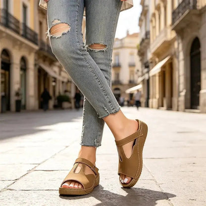 ⏰Last Day Special Price 49%OFF Wedge Slide Sandals – Breathable & Adjustable Fit, All-Day Comfort Elevated Slip On Summer Slides
