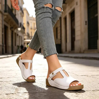 ⏰Last Day Special Price 49%OFF Wedge Slide Sandals – Breathable & Adjustable Fit, All-Day Comfort Elevated Slip On Summer Slides