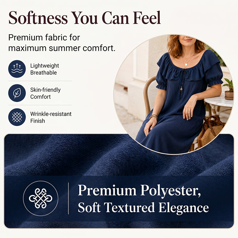 ⌛Limited-Time Offer-Women's Bohemian Ruffle Neck Maxi Dress