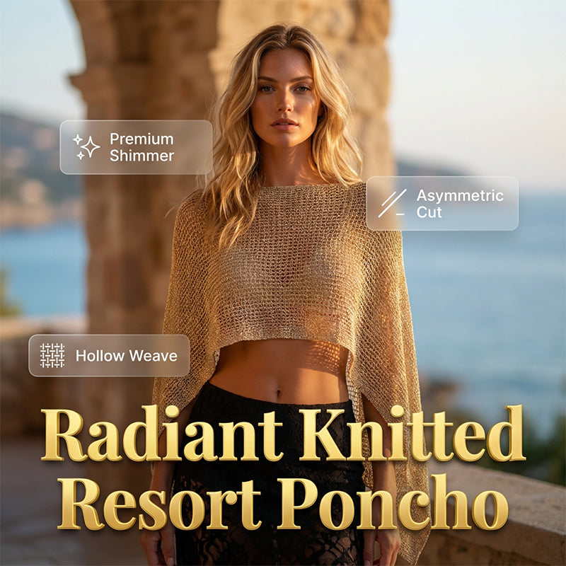 🎁New Arrival 55% OFF💥Women's Hollow Out Knit Shawl Poncho
