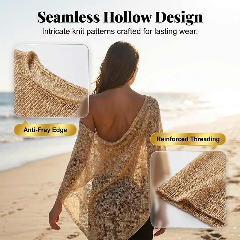 🎁New Arrival 55% OFF💥Women's Hollow Out Knit Shawl Poncho