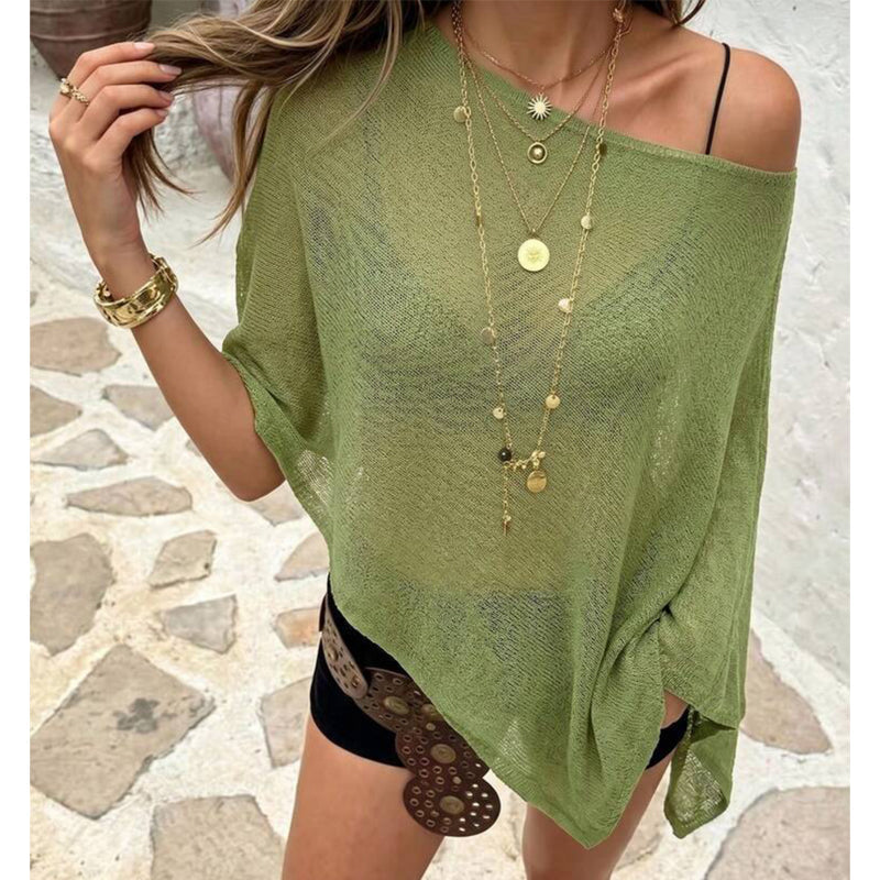 🎁New Arrival 55% OFF💥Women's Hollow Out Knit Shawl Poncho
