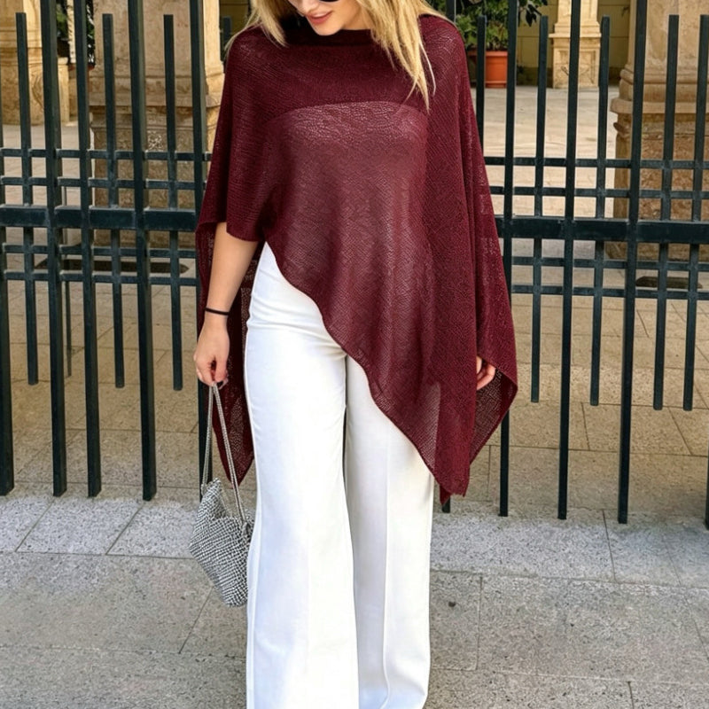 🎁New Arrival 55% OFF💥Women's Hollow Out Knit Shawl Poncho