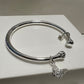 Vintage Floral Silver Bangle
