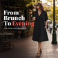 Women's Short Sleeve V-Neck Button-Front Midi Dress