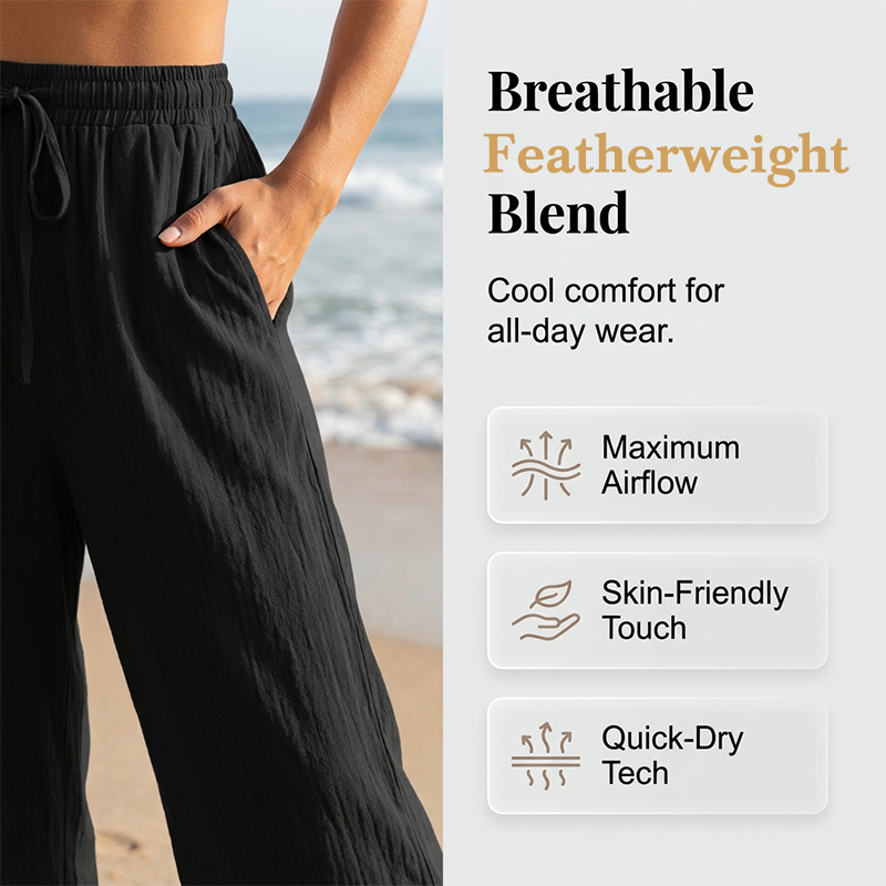 ⏳LAST DAY SALE 60% OFF !!📢Women's Casual High-Waist Wide-Leg Pants