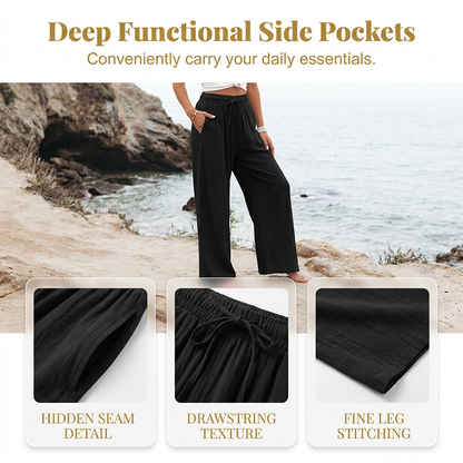 ⏳LAST DAY SALE 60% OFF !!📢Women's Casual High-Waist Wide-Leg Pants