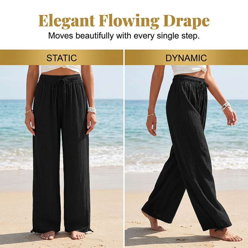 ⏳LAST DAY SALE 60% OFF !!📢Women's Casual High-Waist Wide-Leg Pants