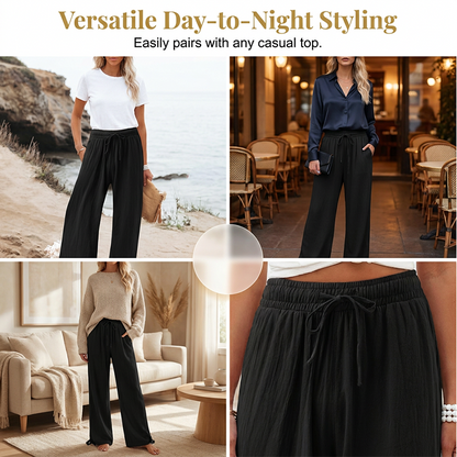 ⏳LAST DAY SALE 60% OFF !!📢Women's Casual High-Waist Wide-Leg Pants