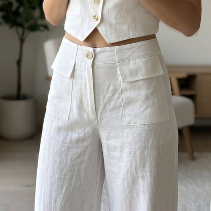 Women's Casual Cotton Linen Loose-Fitting Pants