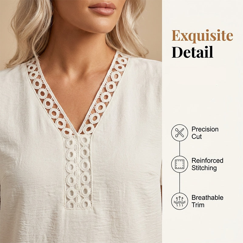 🔥Last-Day Sale-Women's V Neck Short Sleeve Top and Shorts Set