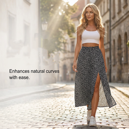 Women's Ditsy Floral High-Waist Slit Skirt