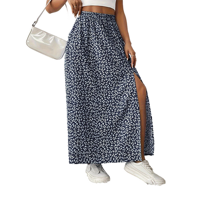 Women's Ditsy Floral High-Waist Slit Skirt