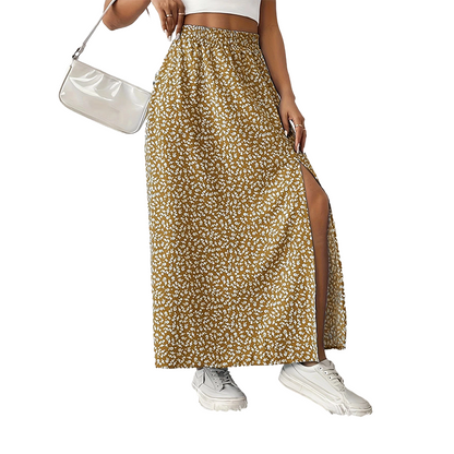 Women's Ditsy Floral High-Waist Slit Skirt